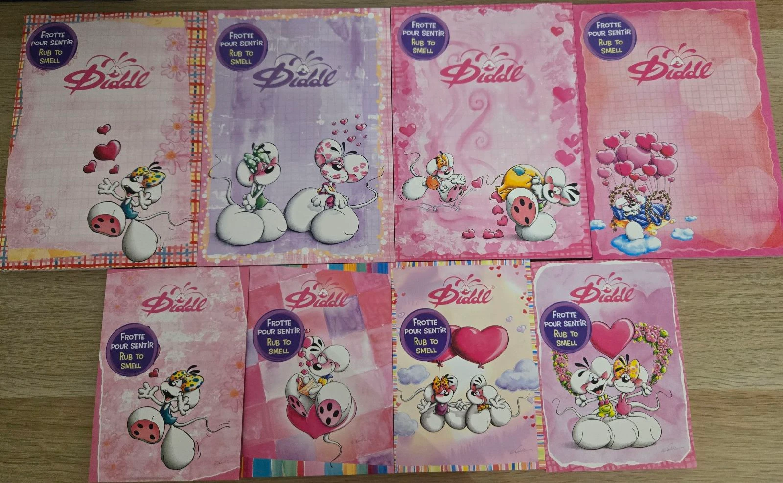 Lote de 10 hojas Diddl colección corazones/love – photo 2